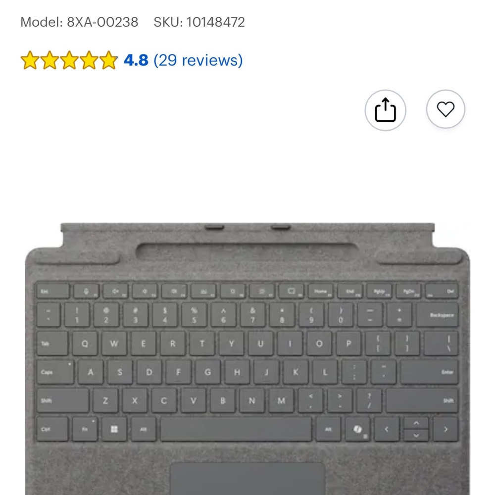 Microsoft Surface Pro Keyboard - Platinum Grey